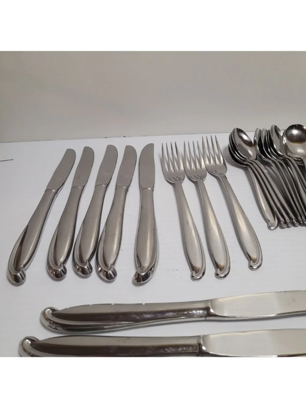 Vintage Everbrite Deluxe Stainless Steel Flatware 48 Pc Japan Mid Century EVS22